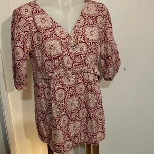 🌈 Motherhood 100% cotton top with surplice neck Large